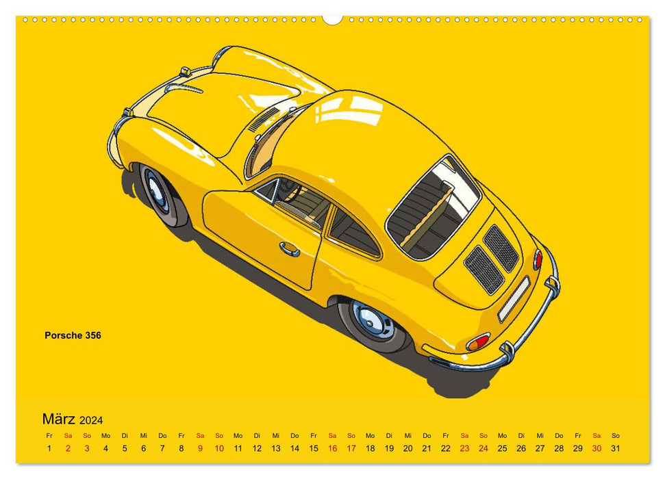 Fabriqué en Allemagne - Illustrations de voitures anciennes allemandes (calendrier mural CALVENDO 2024) 