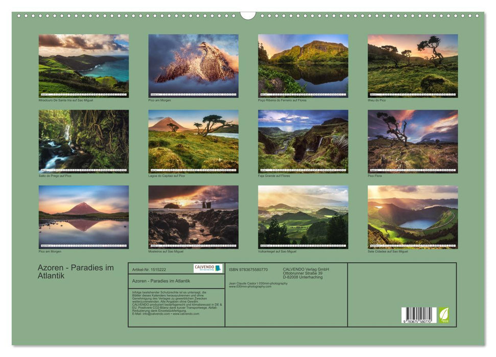 Azores – Paradise in the Atlantic (CALVENDO wall calendar 2024) 