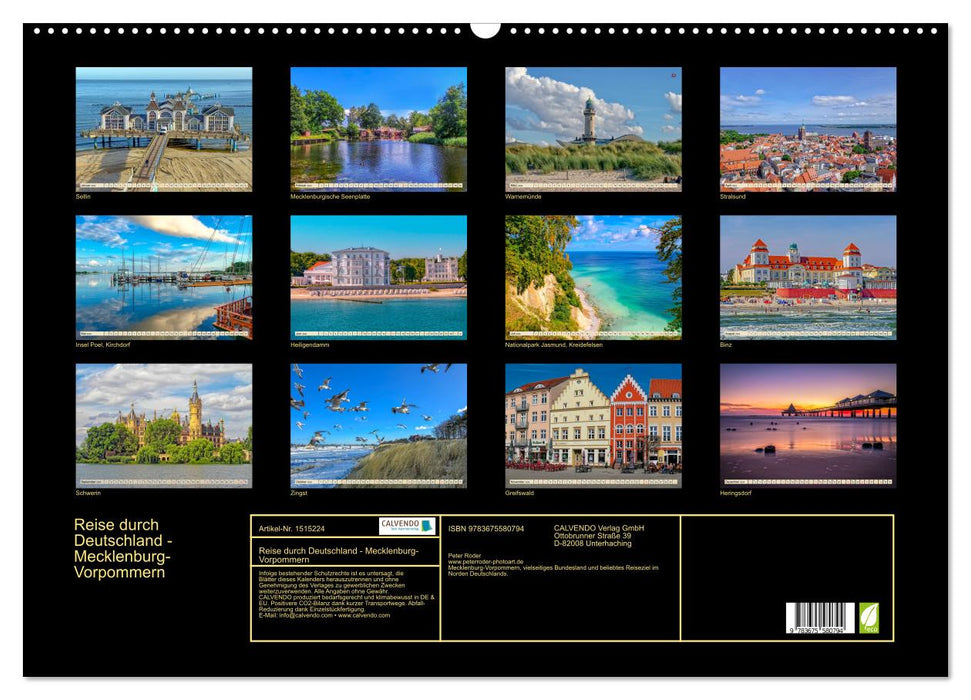 Travel through Germany - Mecklenburg-Western Pomerania (CALVENDO wall calendar 2024) 