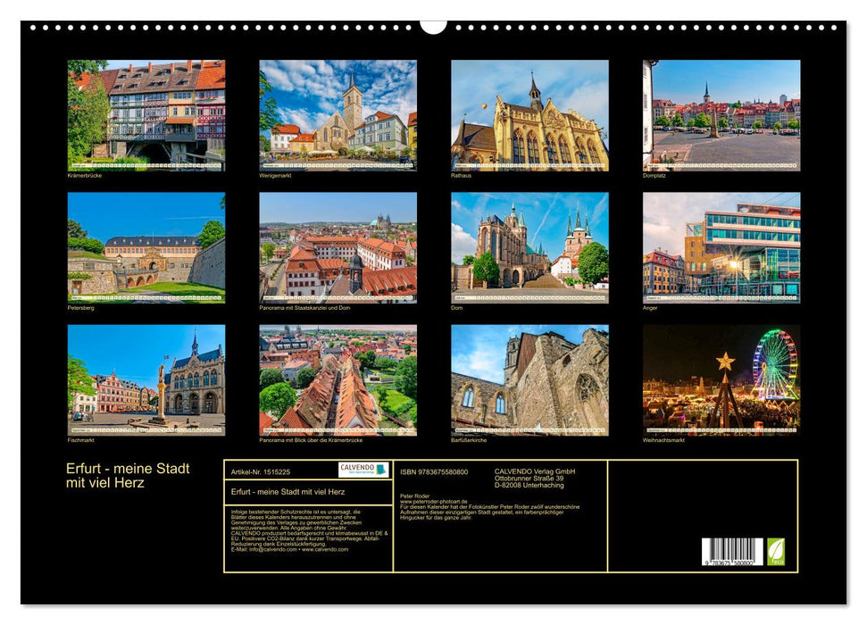 Erfurt - my city with a lot of heart (CALVENDO wall calendar 2024) 