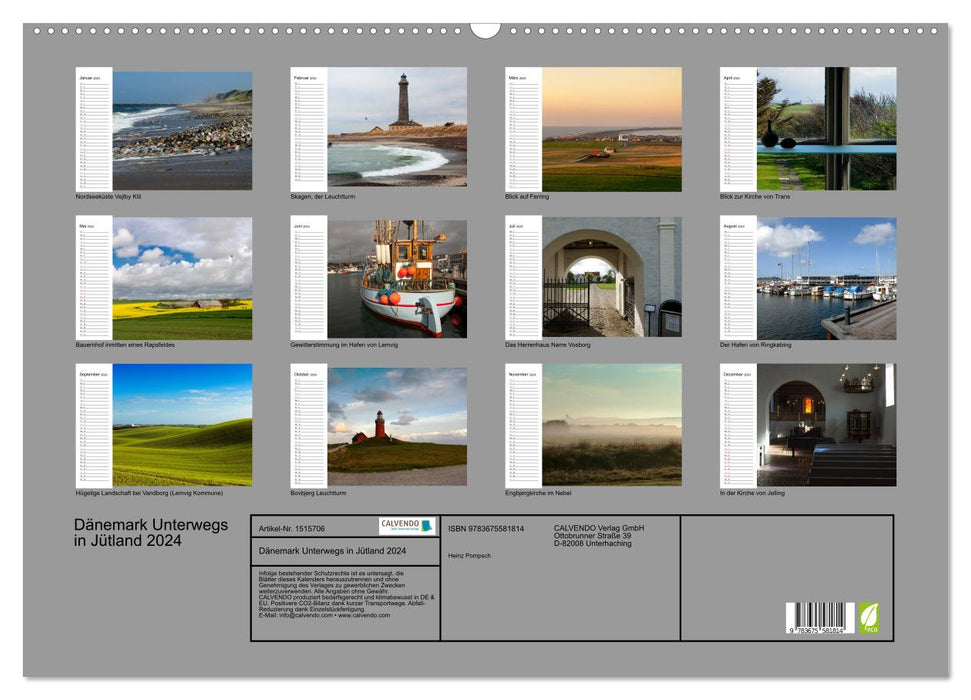 Dänemark – Unterwegs in Jütland 2024 (CALVENDO Wandkalender 2024)