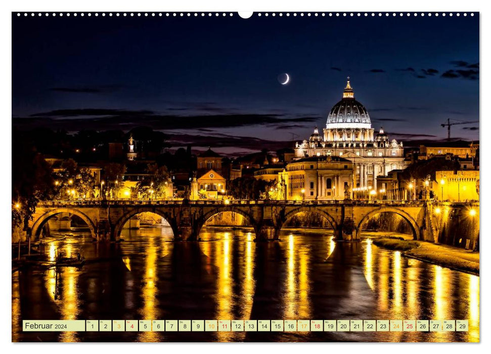 Cities of the World - Skylines at Night (CALVENDO Premium Wall Calendar 2024) 