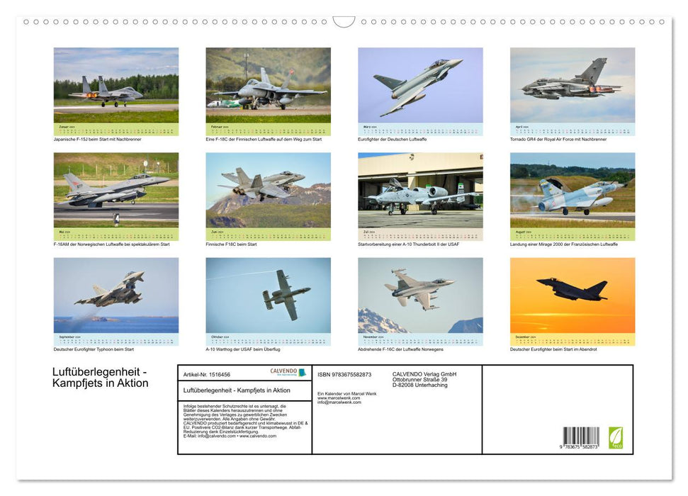 Air superiority - fighter jets in action (CALVENDO wall calendar 2024) 