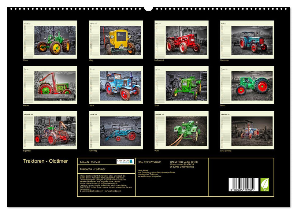 Traktoren - Oldtimer (CALVENDO Premium Wandkalender 2024)