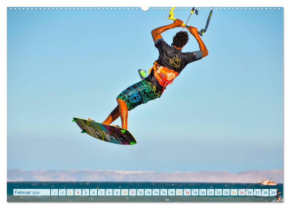 Kitesurfing - above the waves (CALVENDO Premium Wall Calendar 2024) 