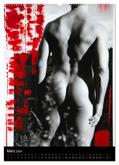 Männer - übermalte Aktfotografien (CALVENDO Premium Wandkalender 2024)
