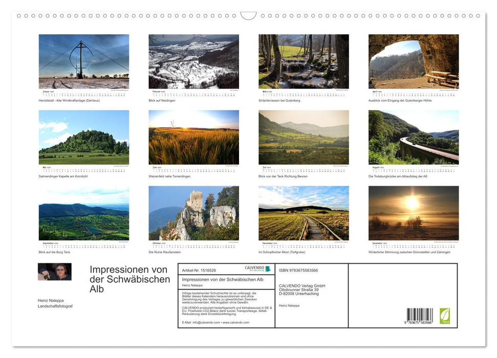 Impressions from the Swabian Alb (CALVENDO wall calendar 2024) 