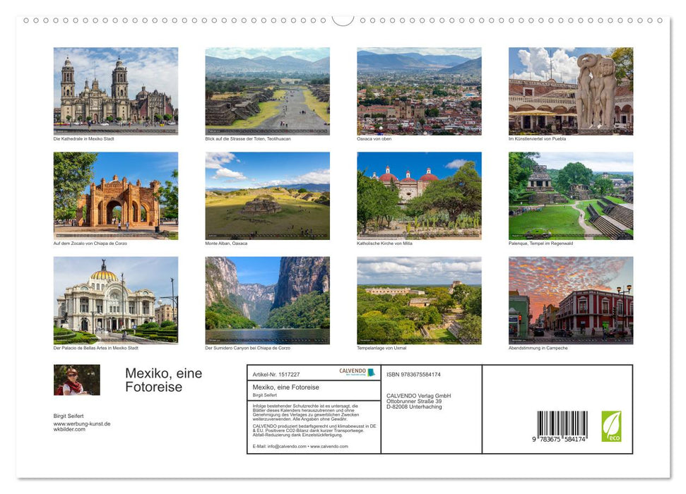 Mexique, un voyage photo (Calvendo Premium Wall Calendar 2024) 