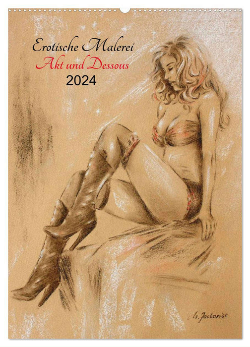 Erotische Malerei - Akt und Dessous (CALVENDO Wandkalender 2024)