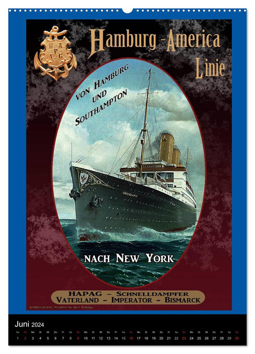 Navires marchands allemands avant 1945 (Calendrier mural CALVENDO Premium 2024) 