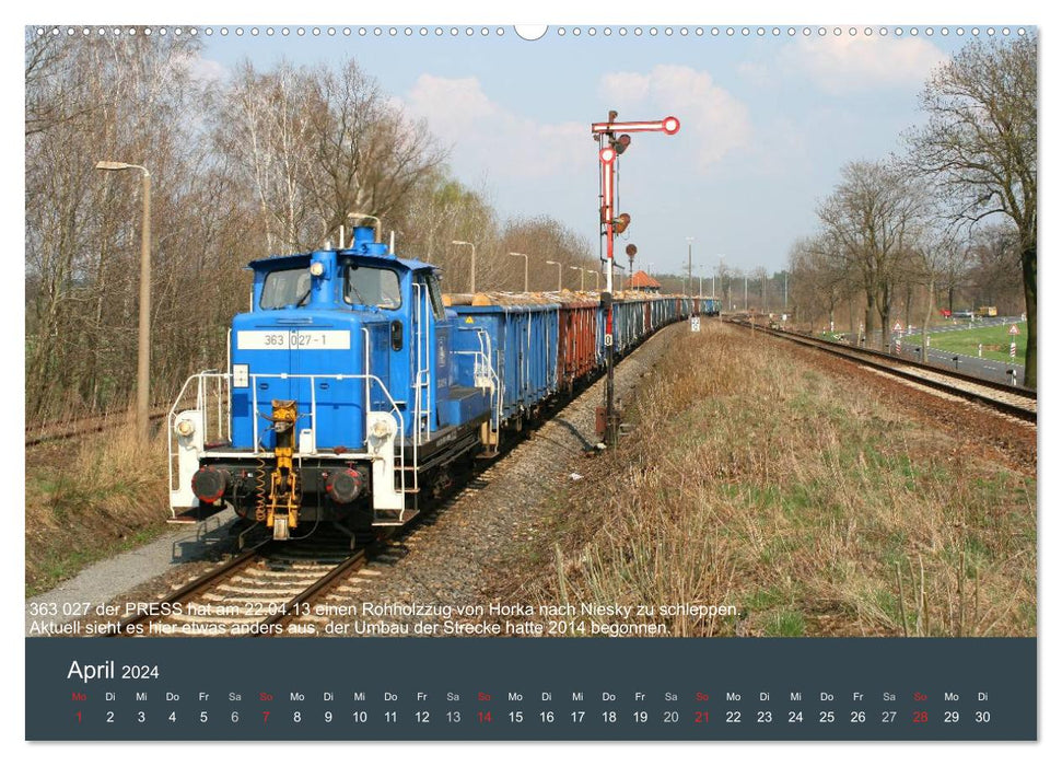 Mit Diesellokomotiven quer durch die Lausitz - 2024 (CALVENDO Premium Wandkalender 2024)