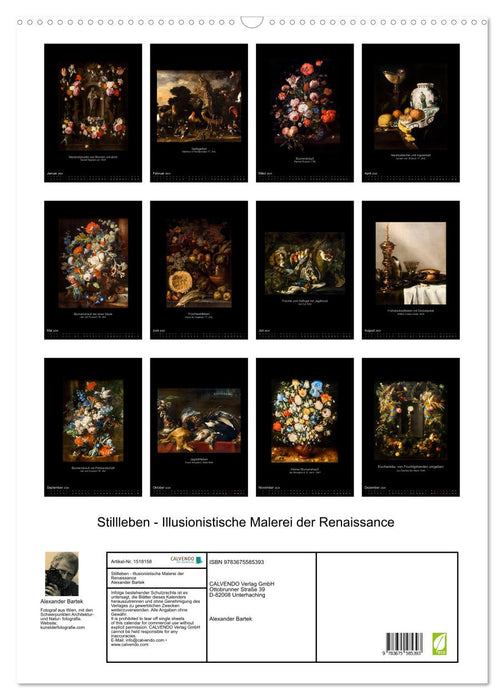 Stillleben - Illusionistische Malerei der Renaissance (CALVENDO Wandkalender 2024)