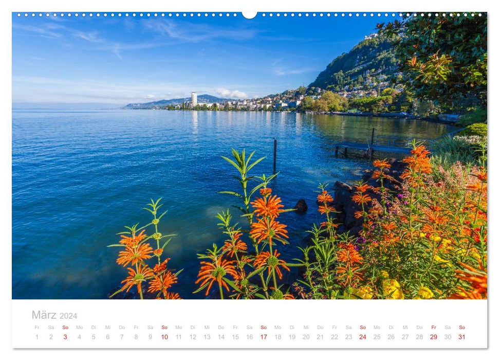 GENFER SEE Das Schweizer Ufer (CALVENDO Wandkalender 2024)