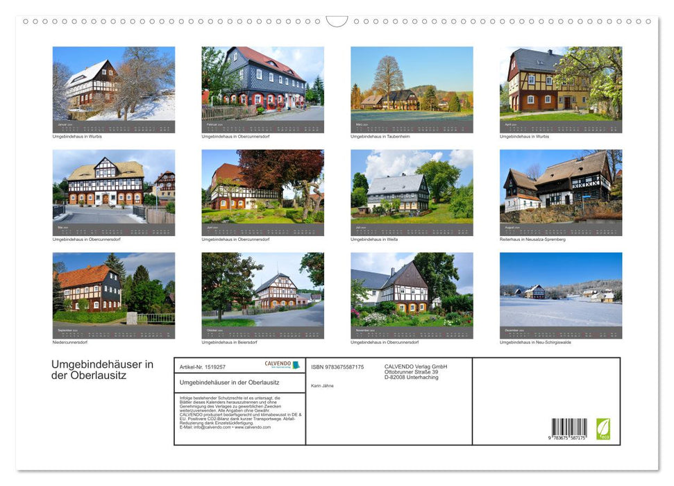 Umgebindehäuser in der Oberlausitz (CALVENDO Wandkalender 2024)