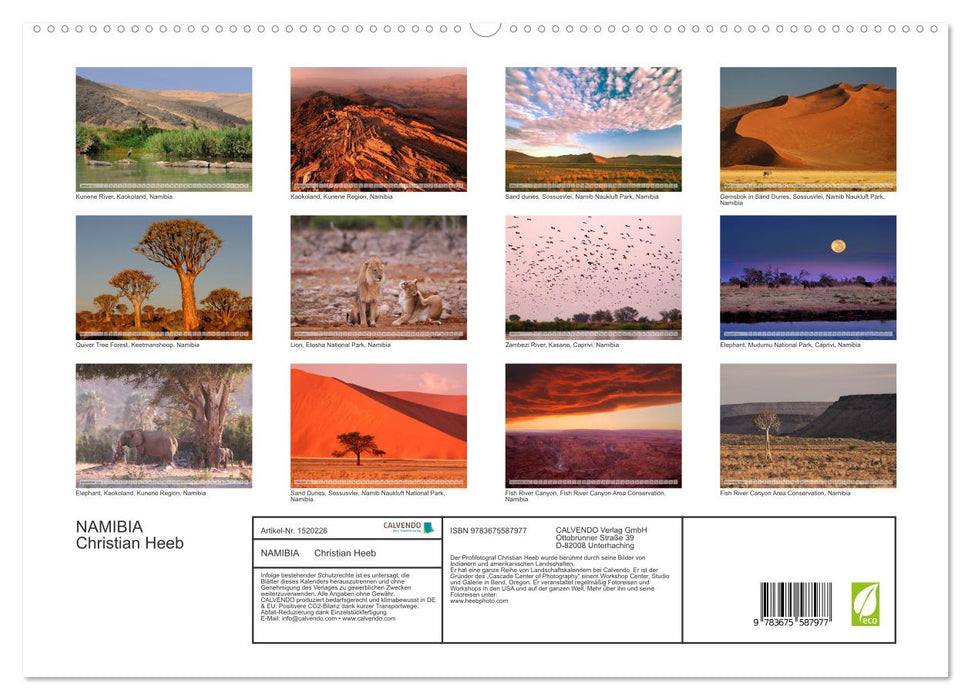 NAMIBIA Christian Heeb (CALVENDO Premium Wandkalender 2024)