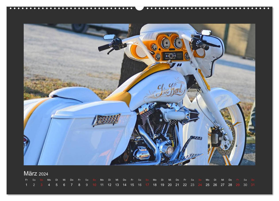 LE MEILLEUR DU STYLE HARLEY-DAVIDSON BAGGER (Calvendo Premium Wall Calendar 2024) 