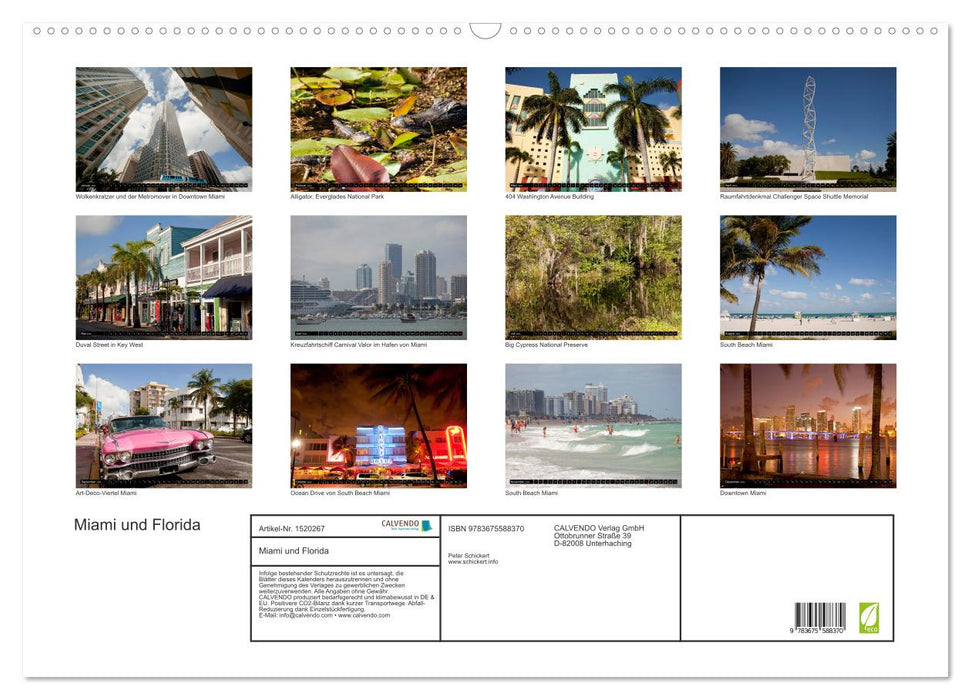 Miami und Florida (CALVENDO Wandkalender 2024)