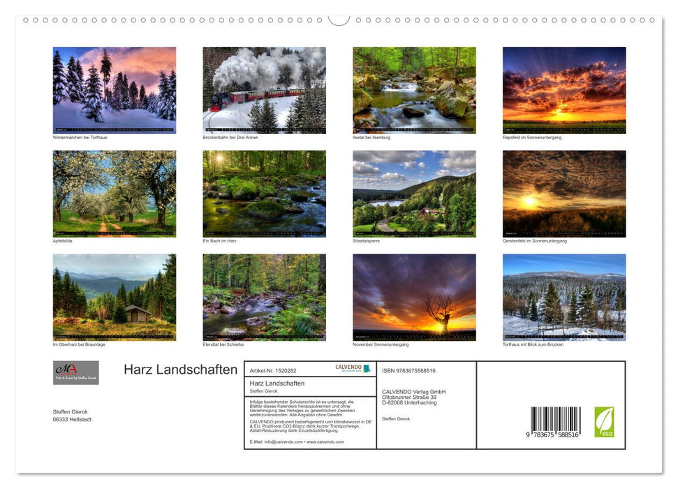 Harz Landschaften (CALVENDO Premium Wandkalender 2024)