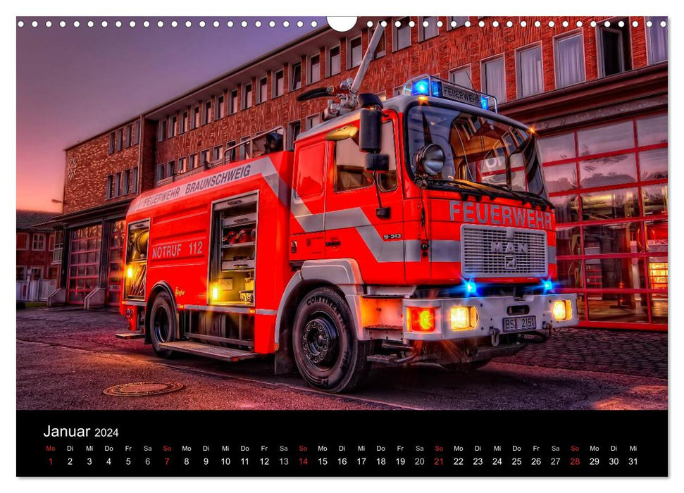 Feuerwehr Braunschweig (CALVENDO Wandkalender 2024)