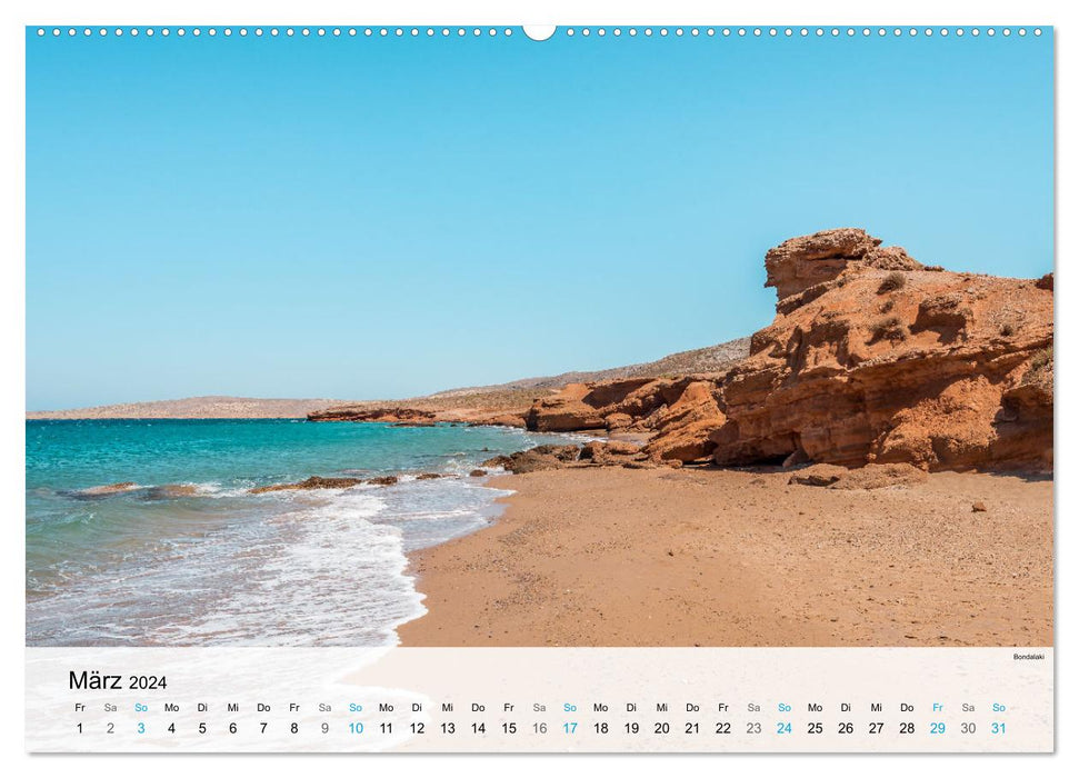 Kreta - Die schönsten Strände (CALVENDO Premium Wandkalender 2024)