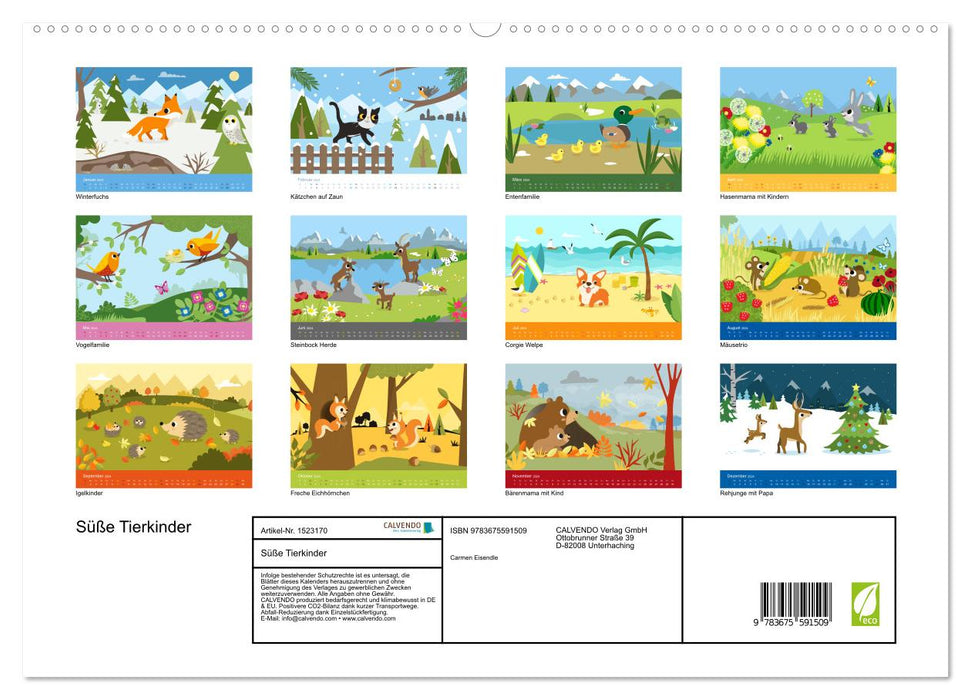 Süße Tierkinder (CALVENDO Premium Wandkalender 2024)