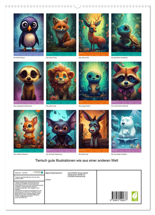 Tierisch gute Illustrationen wie aus einer anderen Welt (CALVENDO Premium Wandkalender 2024)