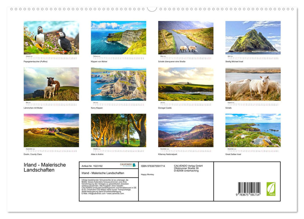 Irland - Malerische Landschaften (CALVENDO Premium Wandkalender 2024)