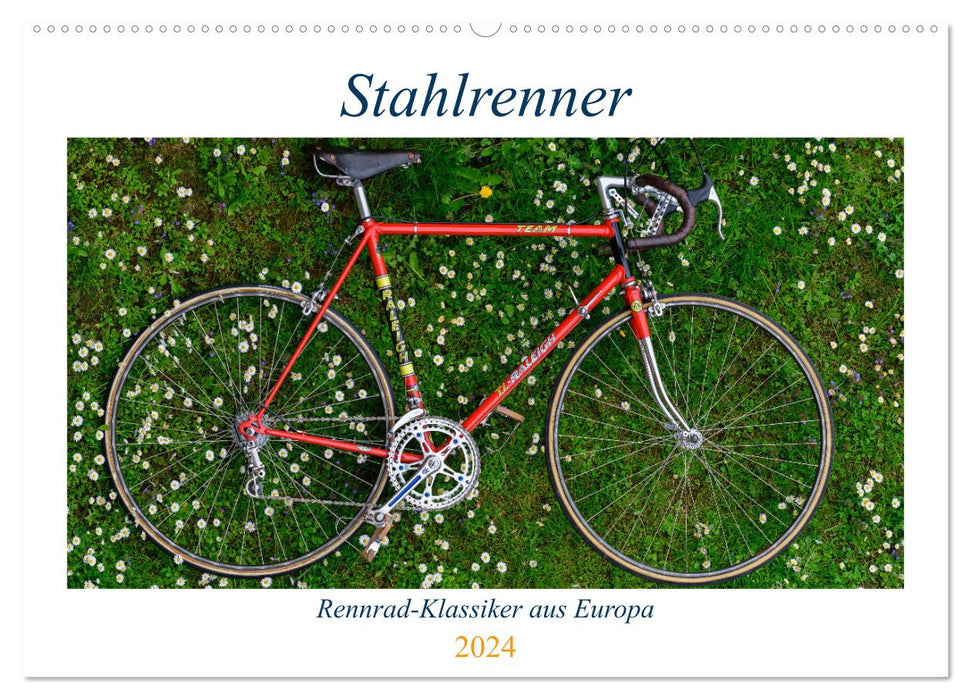 Stahlrenner - Rennrad-Klassiker aus Europa (CALVENDO Wandkalender 2024)