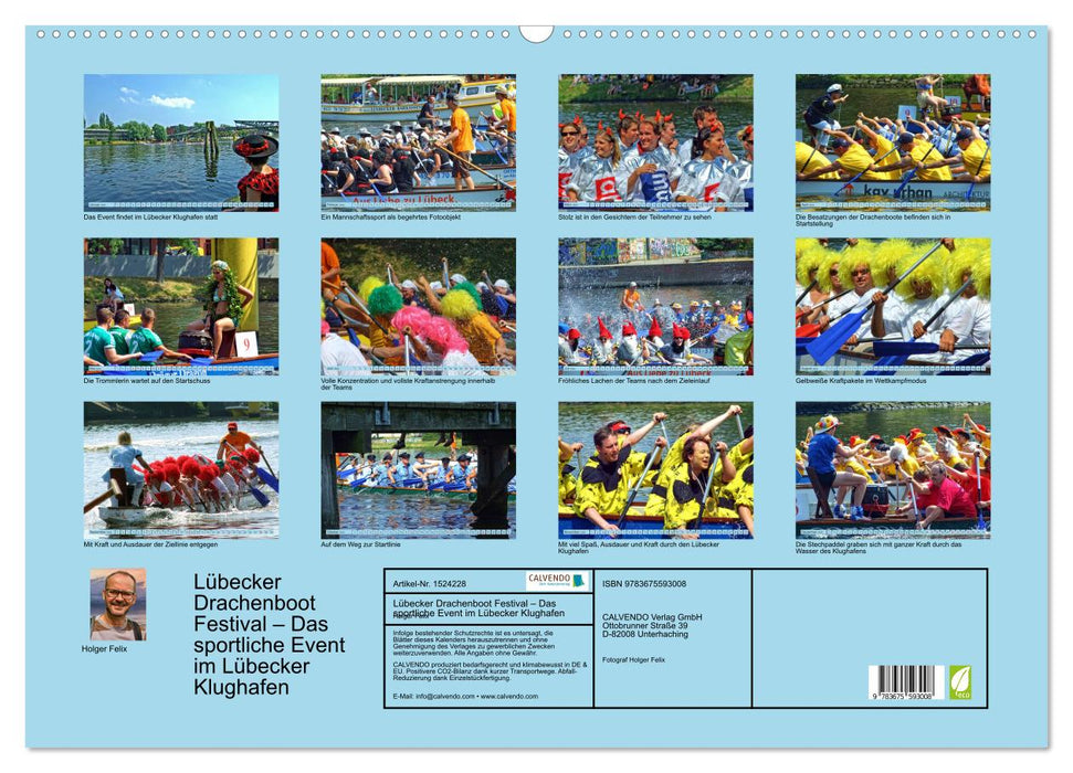 Lübecker Drachenboot Festival – Das sportliche Event im Lübecker Klughafen (CALVENDO Wandkalender 2024)
