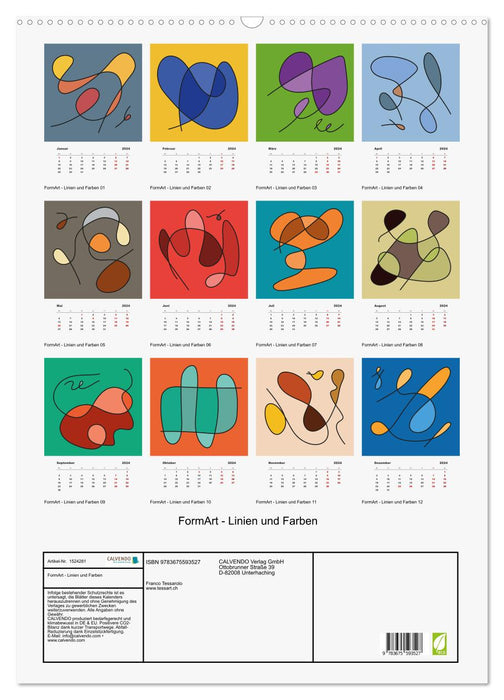 FormArt - lignes et couleurs (Calendrier mural CALVENDO 2024) 
