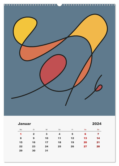FormArt - Linien und Farben (CALVENDO Wandkalender 2024)