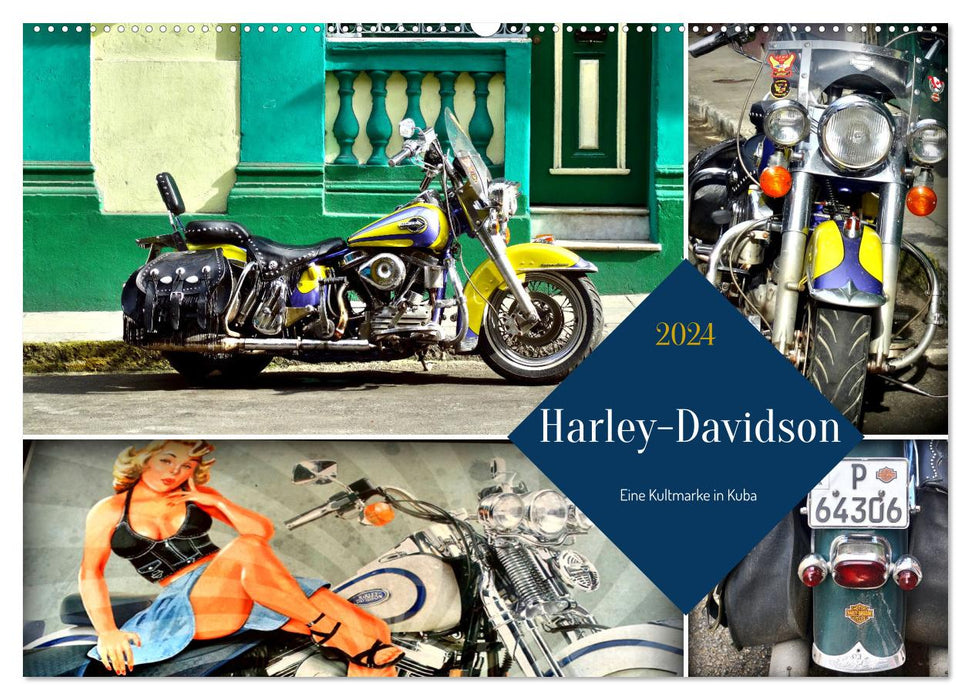 Harley-Davidson - Une marque culte à Cuba (Calendrier mural CALVENDO 2024) 