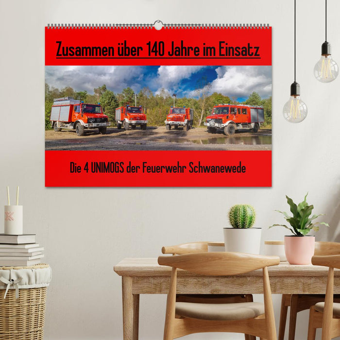 Les 4 UNIMOGS des pompiers de Schwanewede (calendrier mural CALVENDO 2024) 
