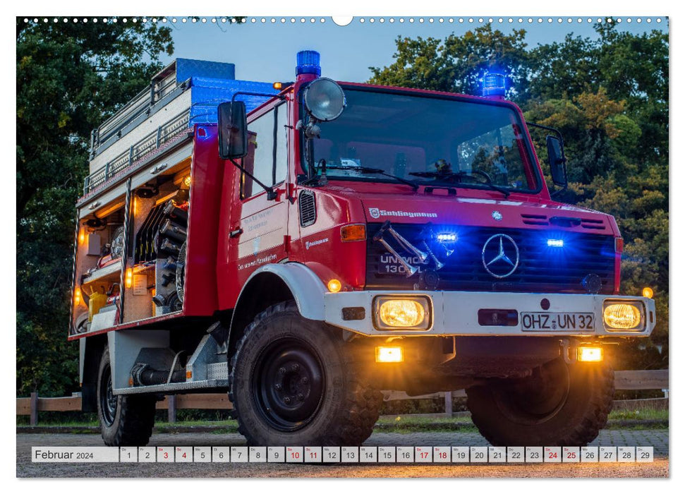 Les 4 UNIMOGS des pompiers de Schwanewede (calendrier mural CALVENDO 2024) 