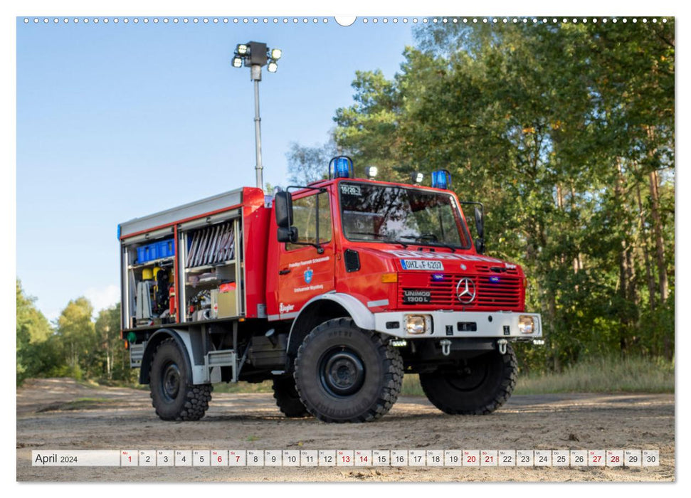 Les 4 UNIMOGS des pompiers de Schwanewede (calendrier mural CALVENDO 2024) 