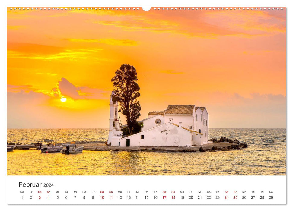 Corfou – L'île paradisiaque de la Méditerranée. (Calendrier mural CALVENDO Premium 2024) 