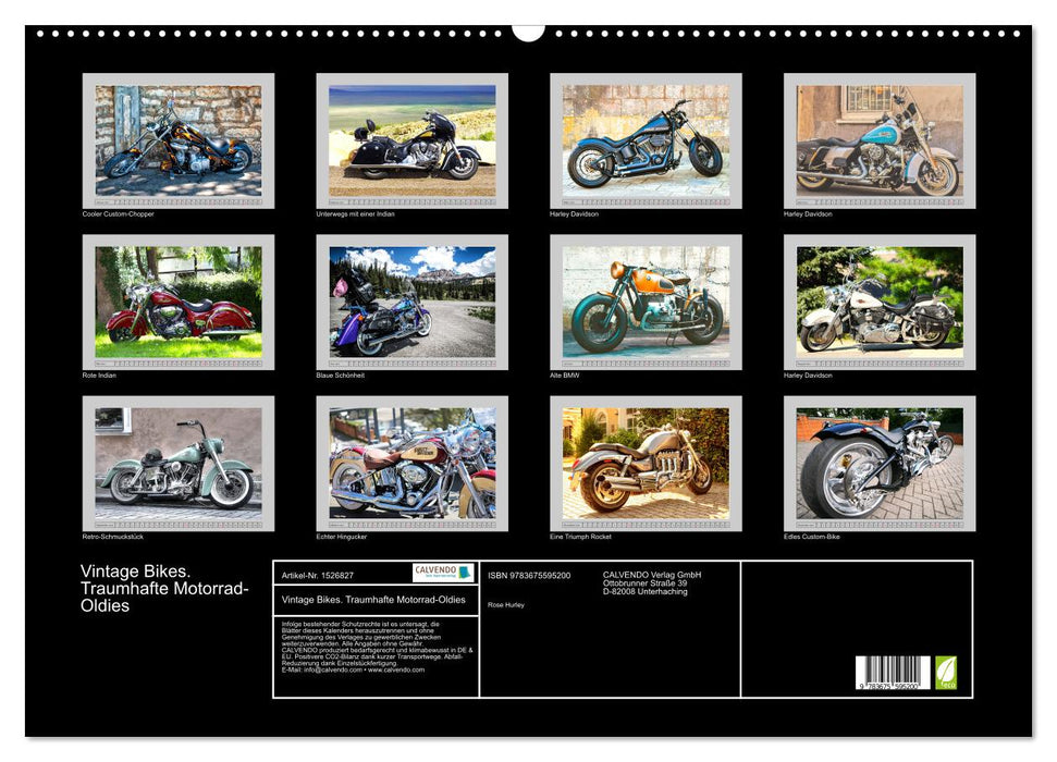 Vélos vintage. Fantastiques motos anciennes (calendrier mural CALVENDO 2024) 