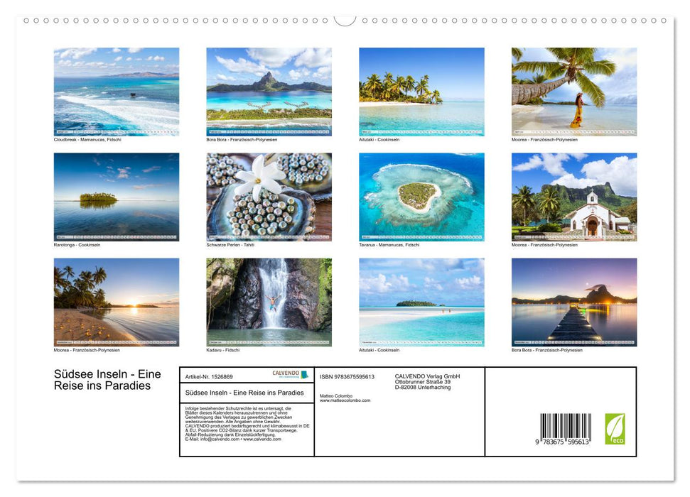 Südsee Inseln - Eine Reise ins Paradies (CALVENDO Premium Wandkalender 2024)