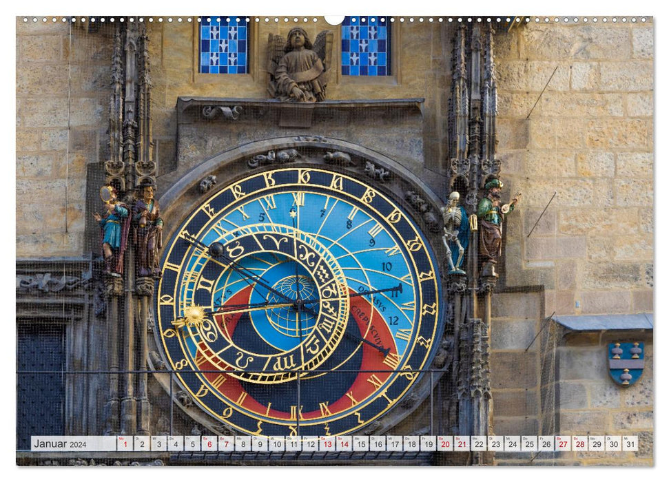 PRAGUE impressions de jour comme de nuit (Calvendo Premium Wall Calendar 2024) 