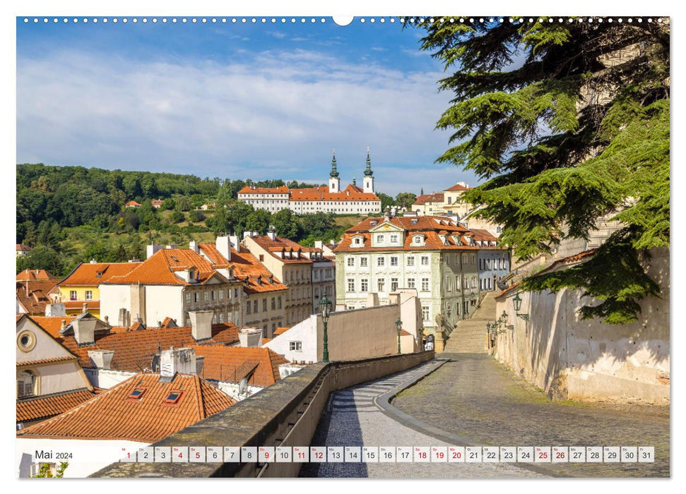 PRAGUE impressions de jour comme de nuit (Calvendo Premium Wall Calendar 2024) 