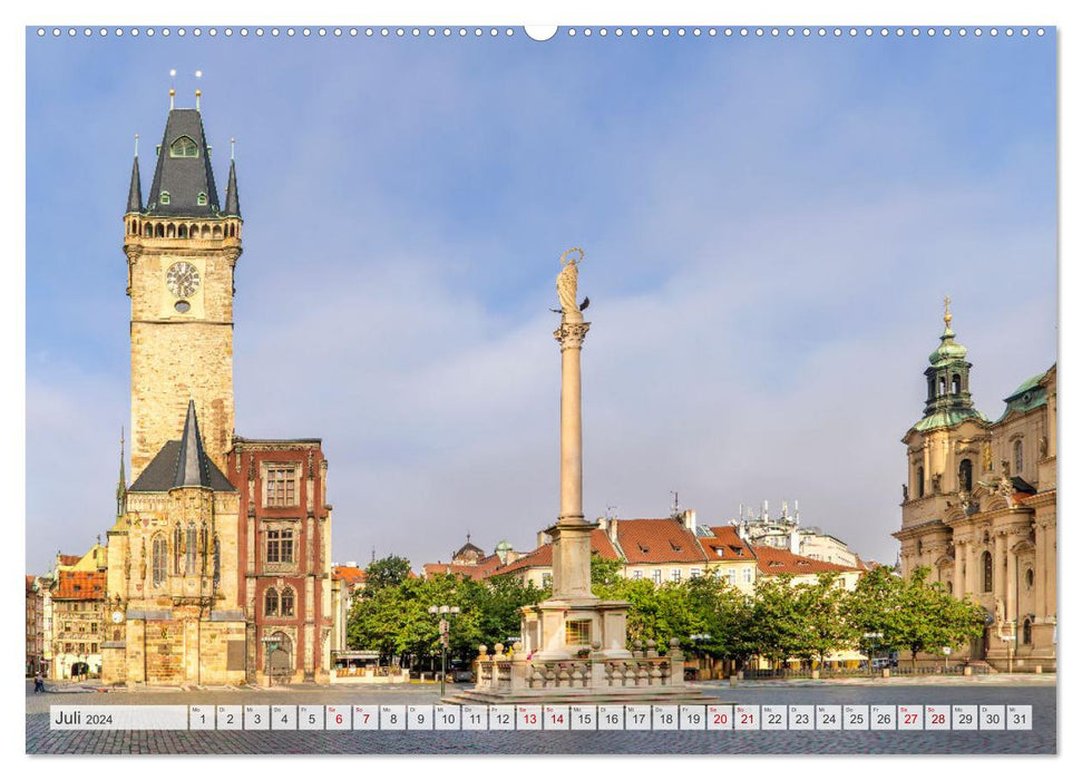 PRAGUE impressions de jour comme de nuit (Calvendo Premium Wall Calendar 2024) 