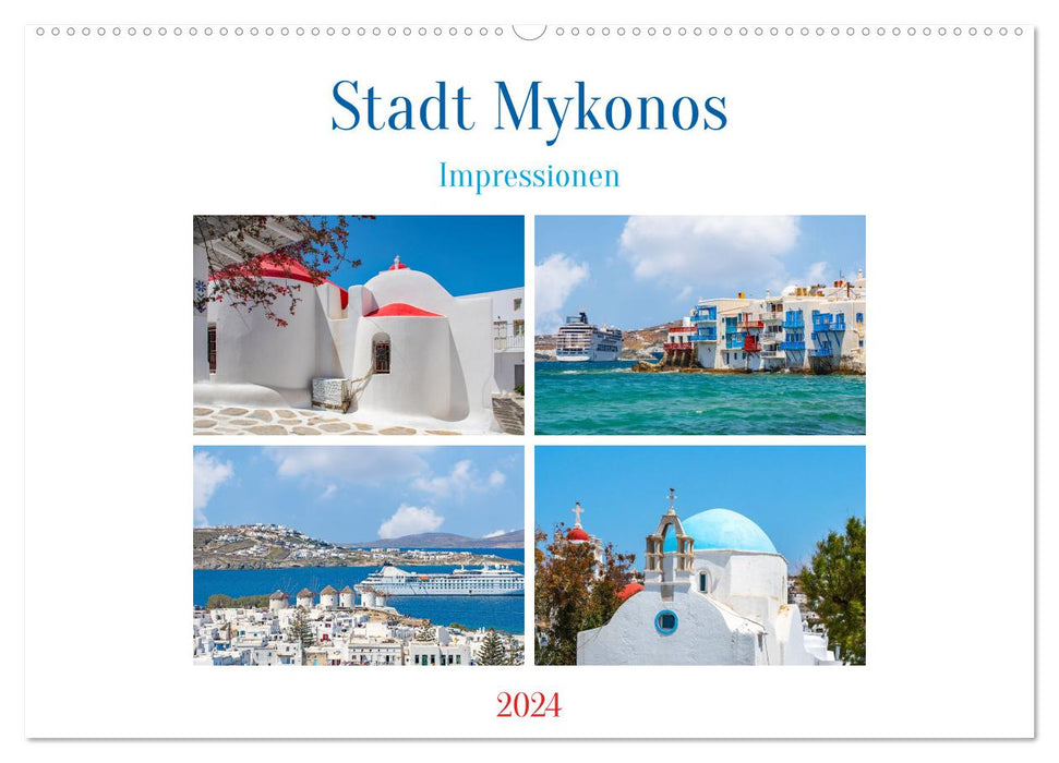 Ville de Mykonos - Impressions (Calendrier mural CALVENDO 2024) 