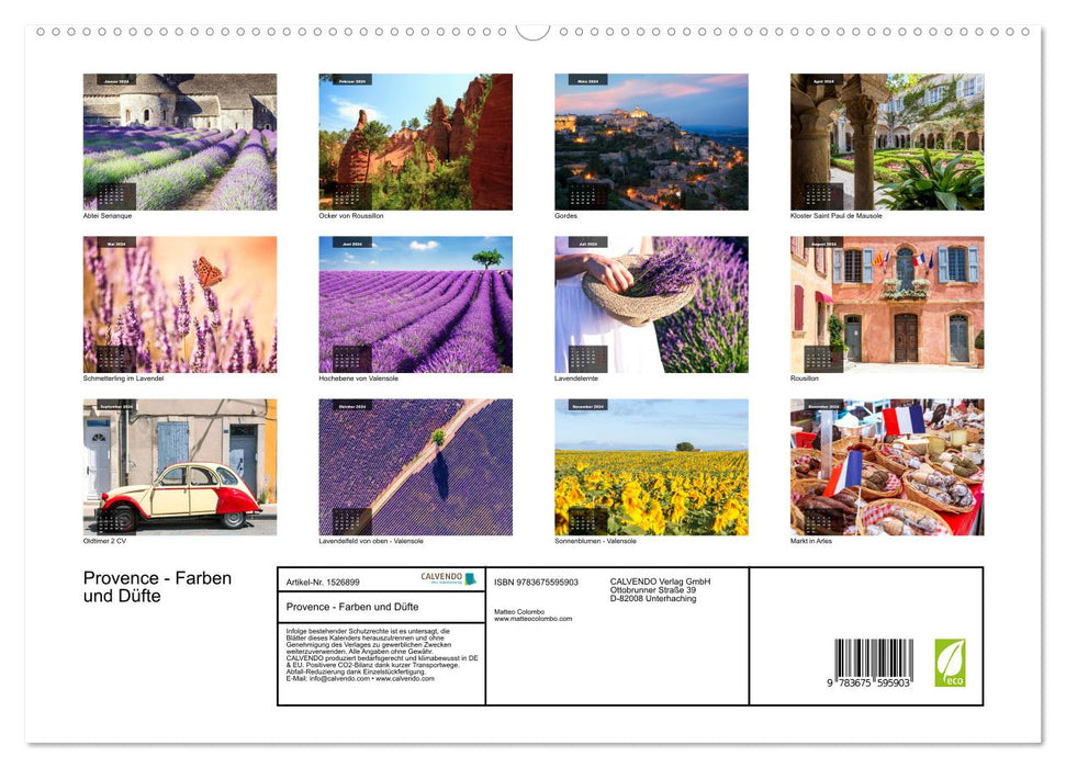 Provence - couleurs et senteurs (Calendrier mural CALVENDO Premium 2024) 