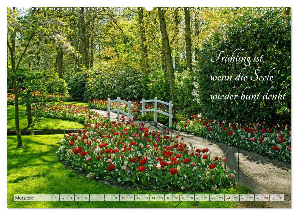 Lieblingsgärten mit poetischen Sinnsprüchen (CALVENDO Premium Wandkalender 2024)