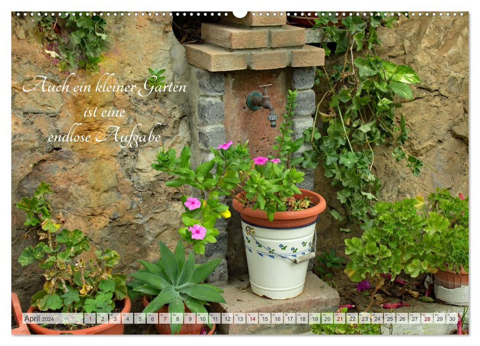 Lieblingsgärten mit poetischen Sinnsprüchen (CALVENDO Premium Wandkalender 2024)