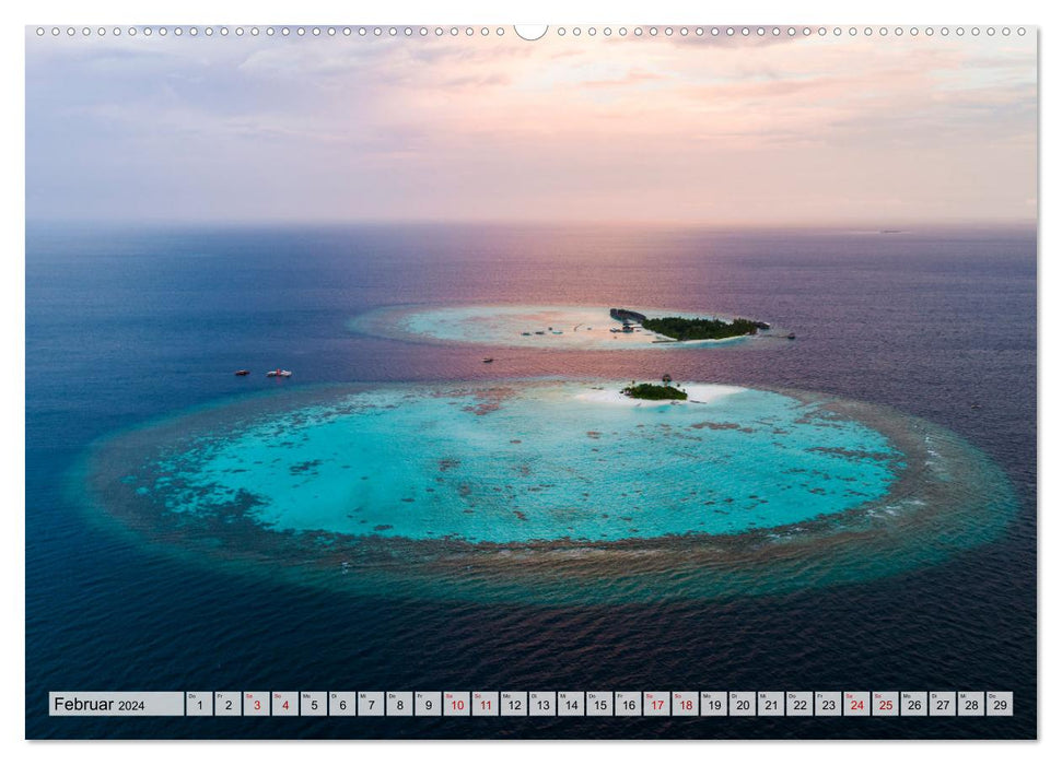 Maldives - Voyagez vers un paradis naturel (Calendrier mural CALVENDO Premium 2024) 
