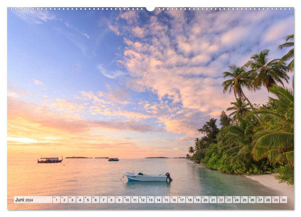 Maldives - Voyagez vers un paradis naturel (Calendrier mural CALVENDO Premium 2024) 