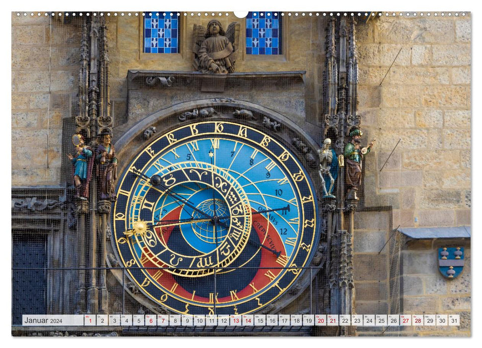 PRAGUE impressions de jour et de nuit (calendrier mural CALVENDO 2024) 