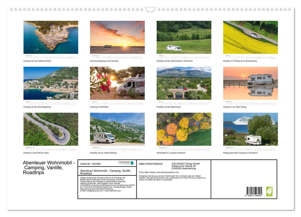 Adventure motorhome - camping, vanlife, road trips (CALVENDO wall calendar 2024) 