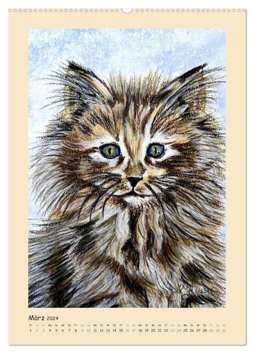 PortraiTierART Velvet Paws (CALVENDO Premium Wall Calendar 2024) 